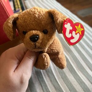 NWT 1996 Very Rare Ty Beanie Baby Plush Dog in Warm Brown